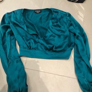 Women’s Bebe  Long Sleeve Crop Top Xs